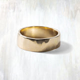 EPIC | wide classic band | a simple hammered band in 14K gold | #failjewelry