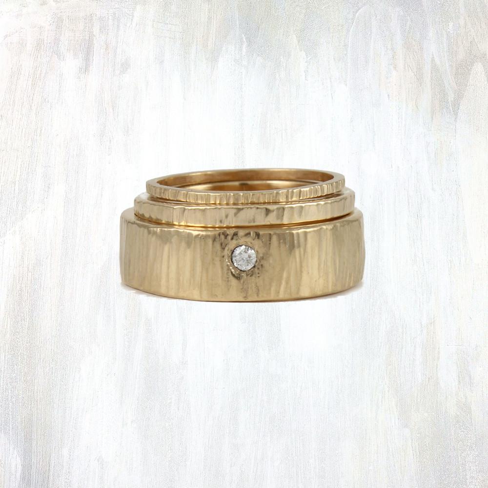 EPIC | lines band | simple narrow textured bands in 14K yellow gold or rose gold | #failjewelry