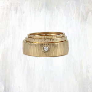 EPIC | lines band | simple narrow textured bands in 14K yellow gold or rose gold | #failjewelry