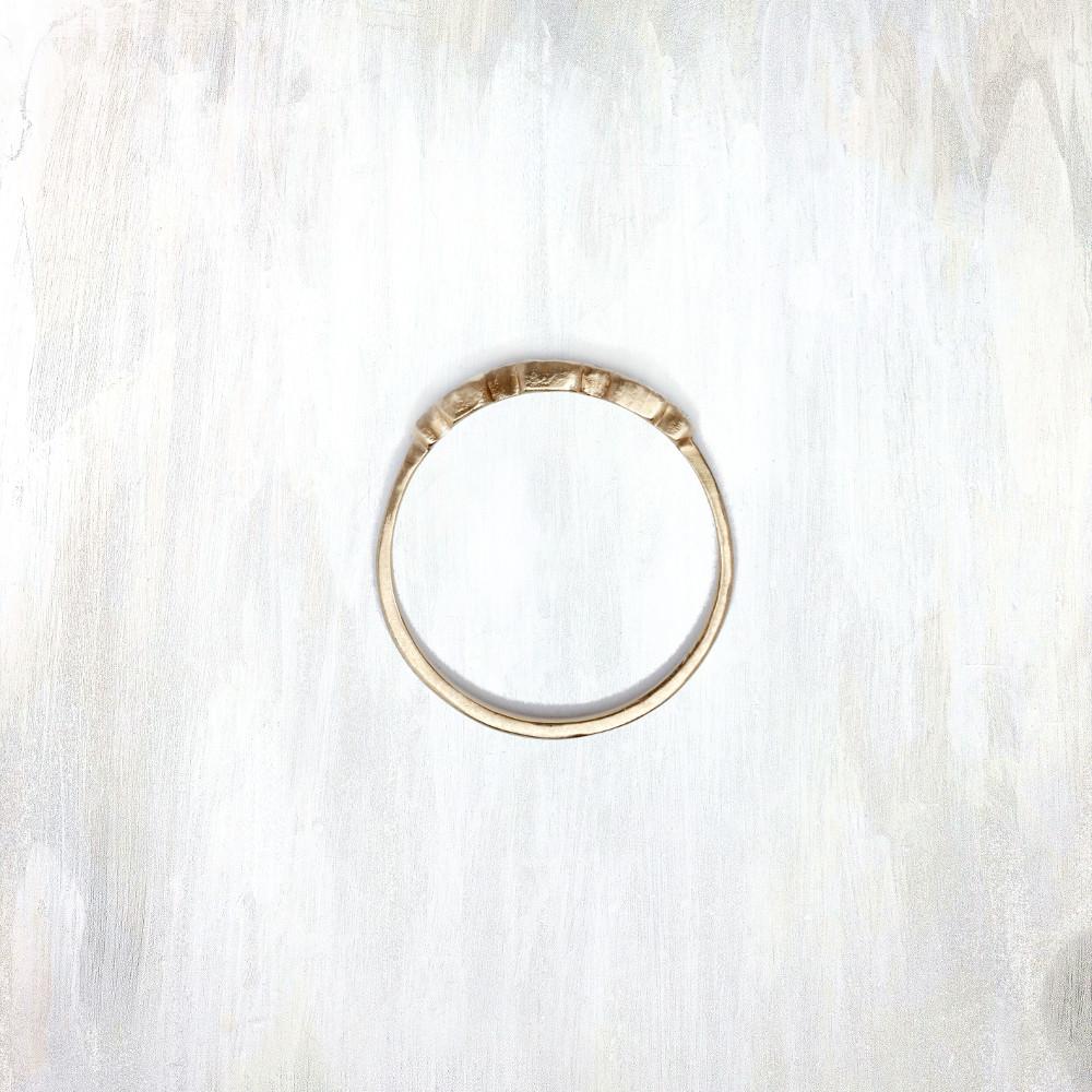 EPIC | coral ring | seven diamonds flush set in textured gold on a hammered bank | available in 14K yellow or rose gold; white gold upon request | #failjewelry