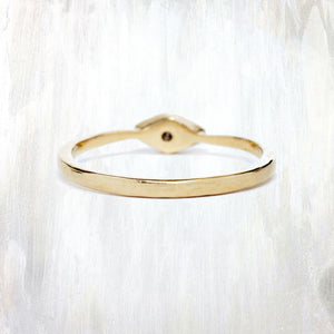 EPIC | slope ring | a delicate gold ring featuring a flush set diamond and organic hammered band | available in 14K yellow or rose gold; white gold upon request | #failjewelry