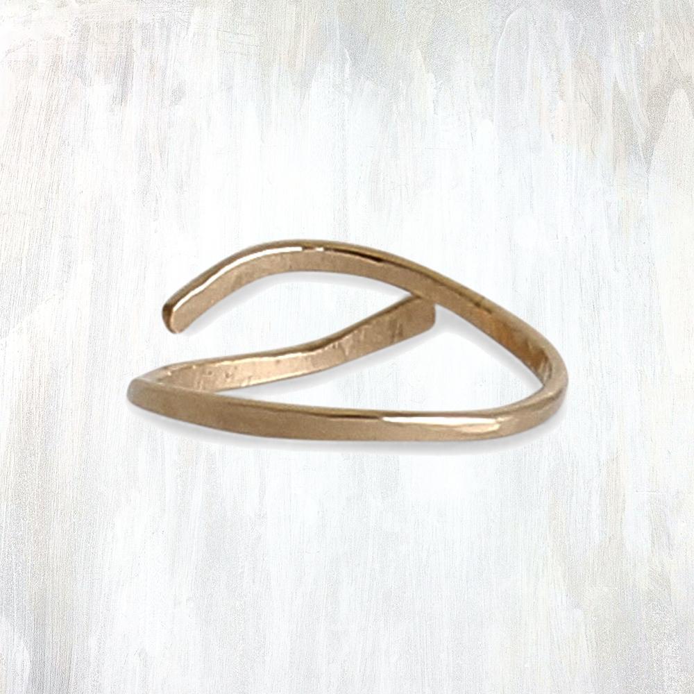 | thin wave ring | minimal with a flowing, graceful style, the Thin Wave ring is perfect for stacking but also stands on its own; forged by hand, this ring features a curved opening, allowing for slight adjustment to fit the desired finger | available in 14K yellow or rose gold-fill, or sterling silver | #failjewelry