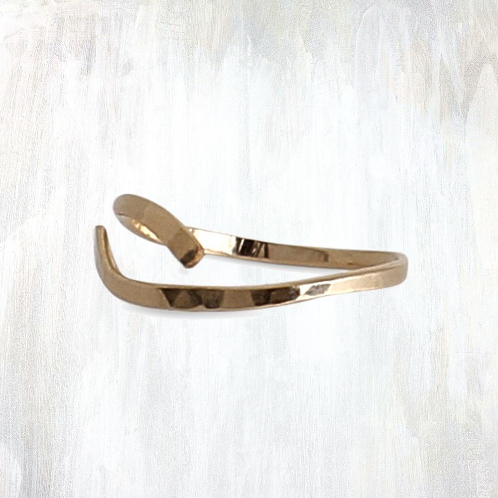 | thin wave ring | minimal with a flowing, graceful style, the Thin Wave ring is perfect for stacking but also stands on its own; forged by hand, this ring features a curved opening, allowing for slight adjustment to fit the desired finger | available in 14K yellow or rose gold-fill, or sterling silver | #failjewelry