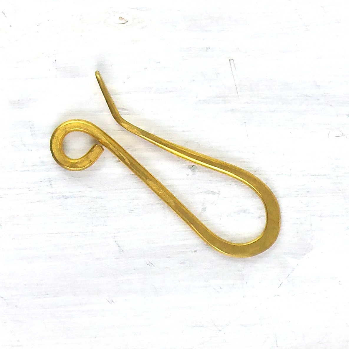 | elongated hook | a simple hook for your key chain | hand forged brass | #failjewelry